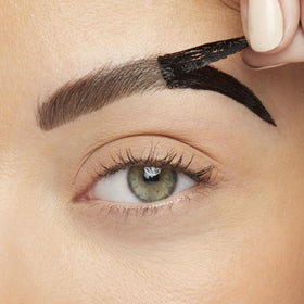 Maybelline Brow Tattoo before and after showing fuller, natural-looking brows