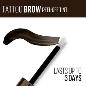 Maybelline Brow Tattoo being applied on brows to show shaping and at-home salon finish