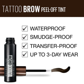 Maybelline Brow Tattoo gel texture close-up demonstrating smooth consistency for even coverage