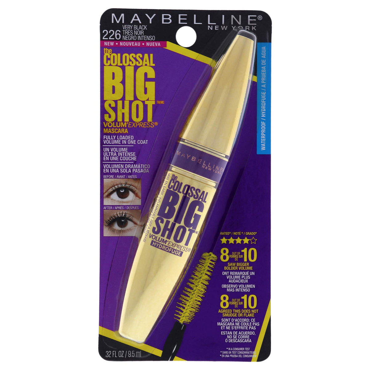 MAYBELLINE Colossal Big Shot front packaging showing bold black tube and brand