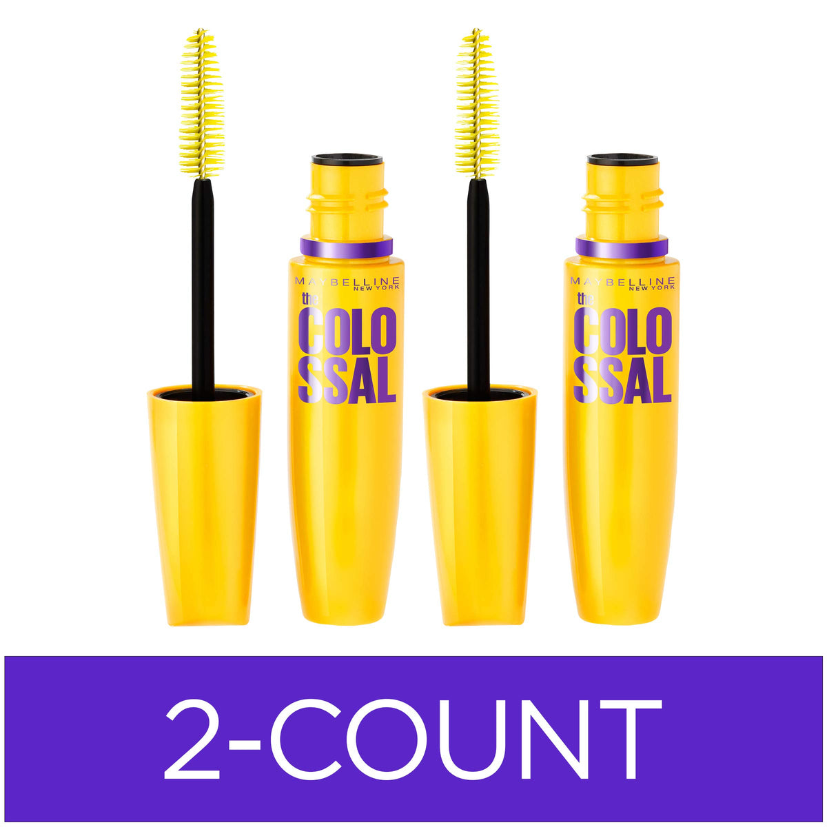 MAYBELLINE front packaging highlighting volumizing benefits and easy identification