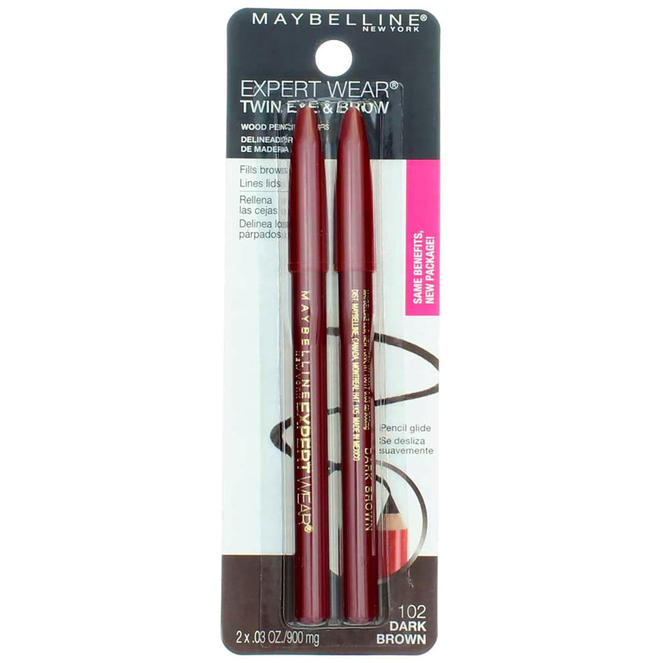 Maybelline product front packaging showing full pencil and shade branding benefit: clear identification