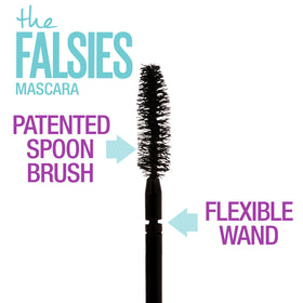 Maybelline Falsies application on model showcasing lifted, defined lashes