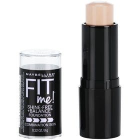 Maybelline Fit Me front packaging showing stick and cap, clear branding and portability benefit