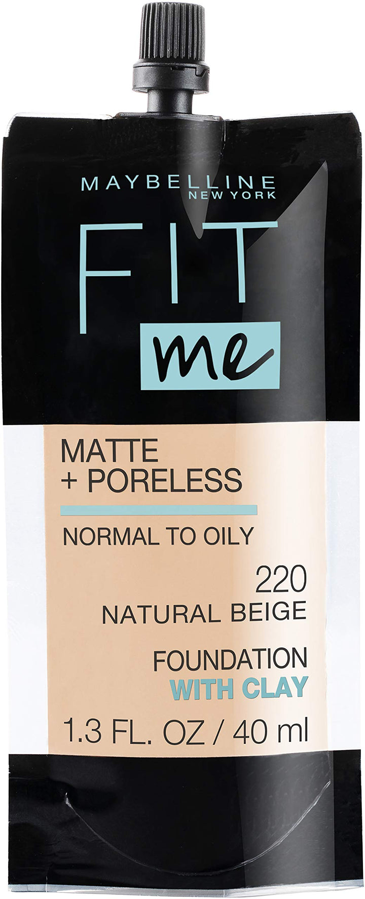 Maybelline pouch front packaging showing branding and shade for easy selection
