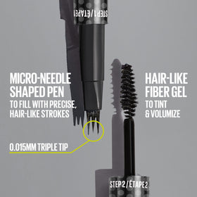 Maybelline gel brush texture showing fibers for lifted, volumized brows