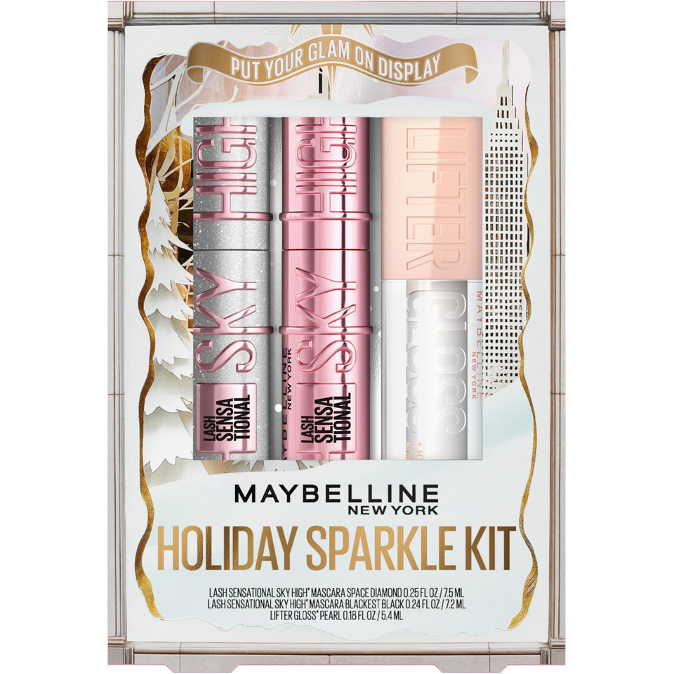 Maybelline holiday kit front packaging showing full set and gift-ready appeal