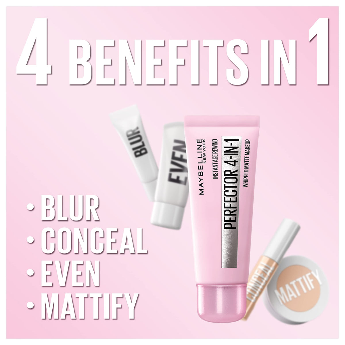 Maybelline product applied on cheek blending to reduce pores and shine