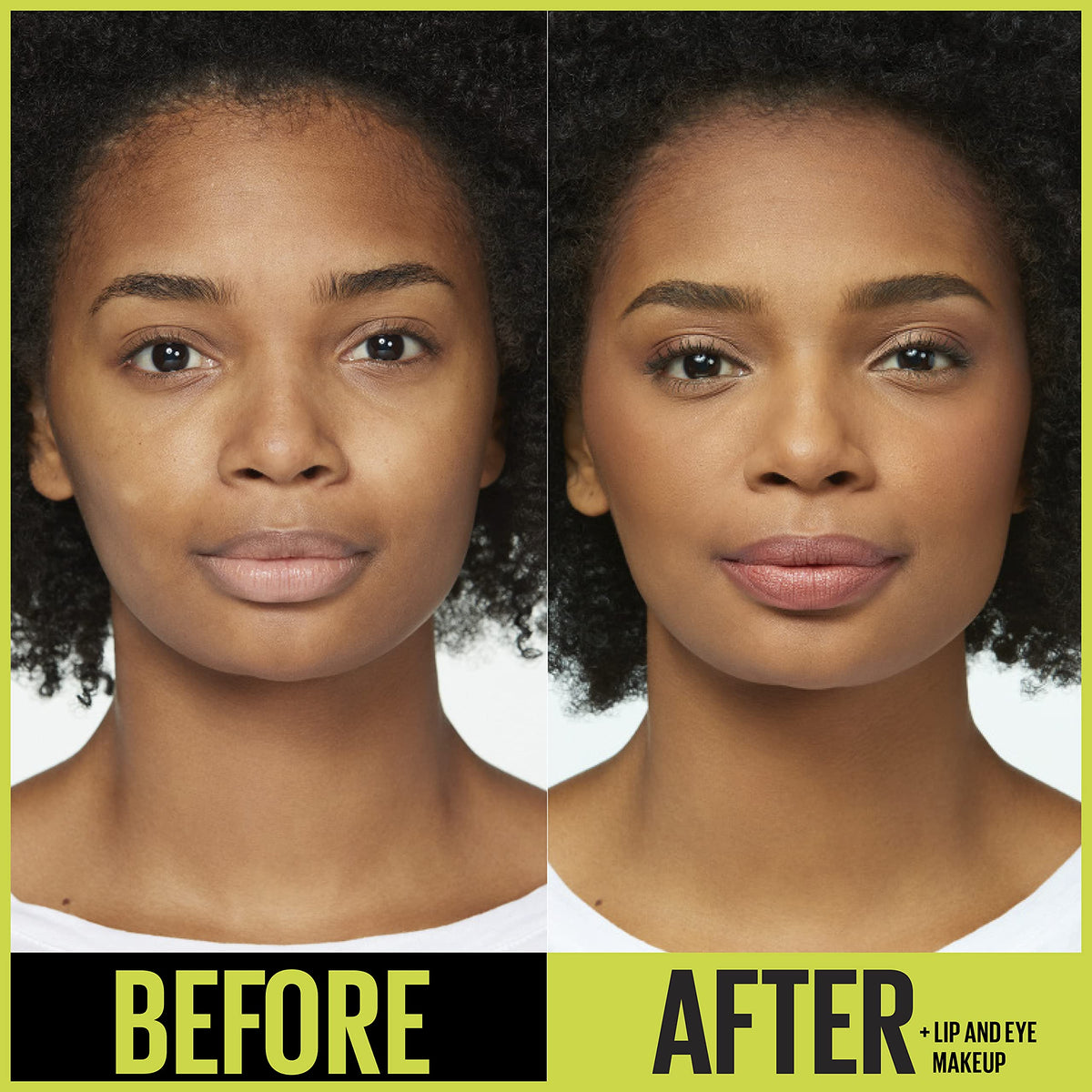 Maybelline lifestyle shot after long day showing durable wear benefit