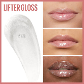 Maybelline Lifter Gloss XL wand applying pearl gloss for instant shine and fuller-looking lips