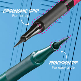 Maybelline precision tip close-up delivering crisp single-stroke lines