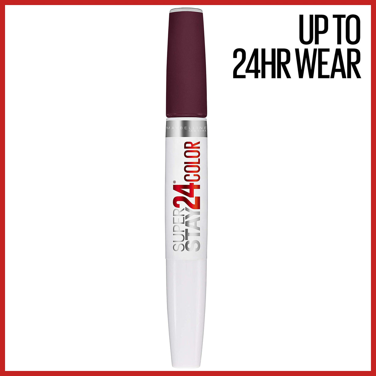 Maybelline Merlot Armour dual-ended detail highlighting color and balm ends for ease