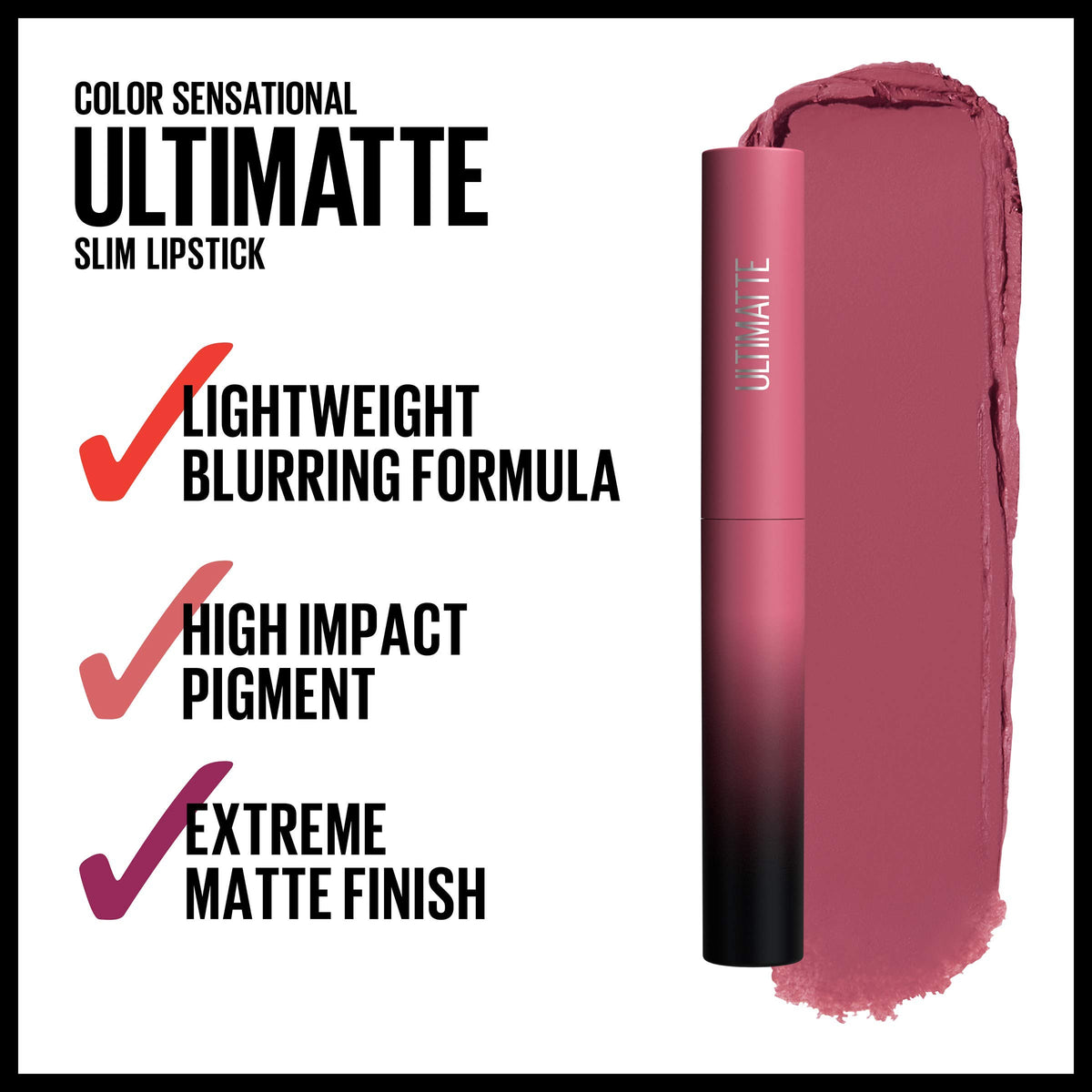 MAYBELLINE close-up of matte texture showing smooth non-drying finish