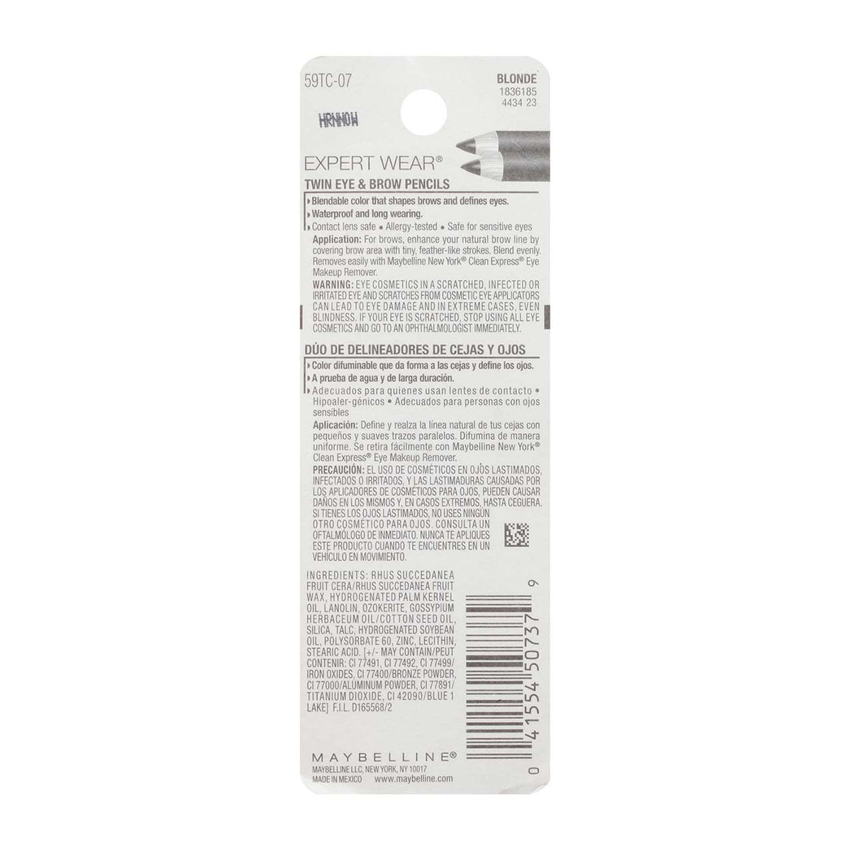 Maybelline pencil held in hand showing compact size and travel convenience