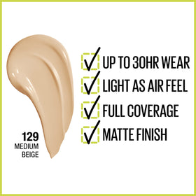 Maybelline pump nozzle close-up highlighting precise, mess-free dispensing