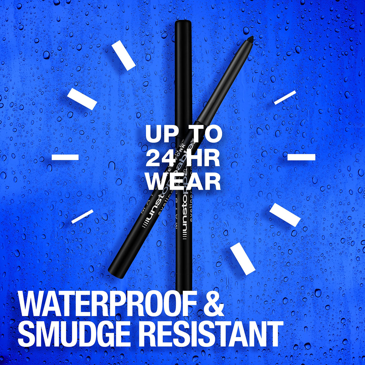 MAYBELLINE sapphire single stroke showing rich blue pigment payoff