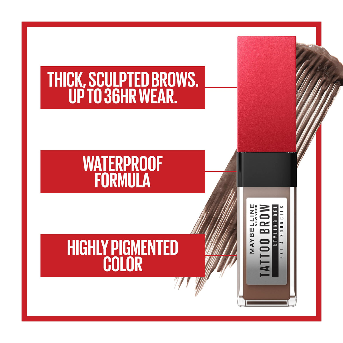 Maybelline tube held in hand to show true size and travel-friendly benefit