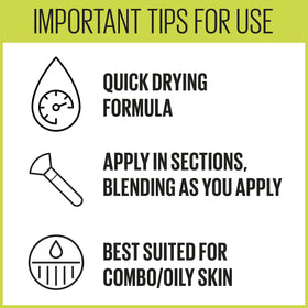 Maybelline foundation being applied with brush for even, streak-free finish