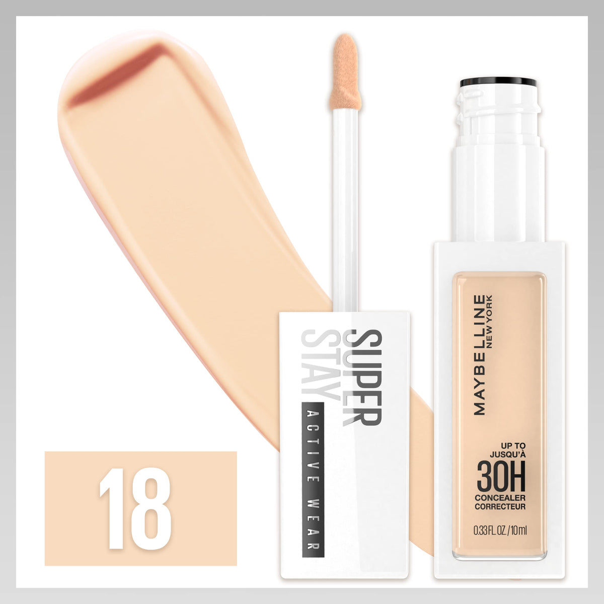 MAYBELLINE comfort-curve applicator close-up for precise, even application