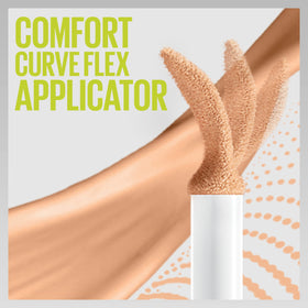 MAYBELLINE concealer applied under eye demonstrating dark-circle coverage