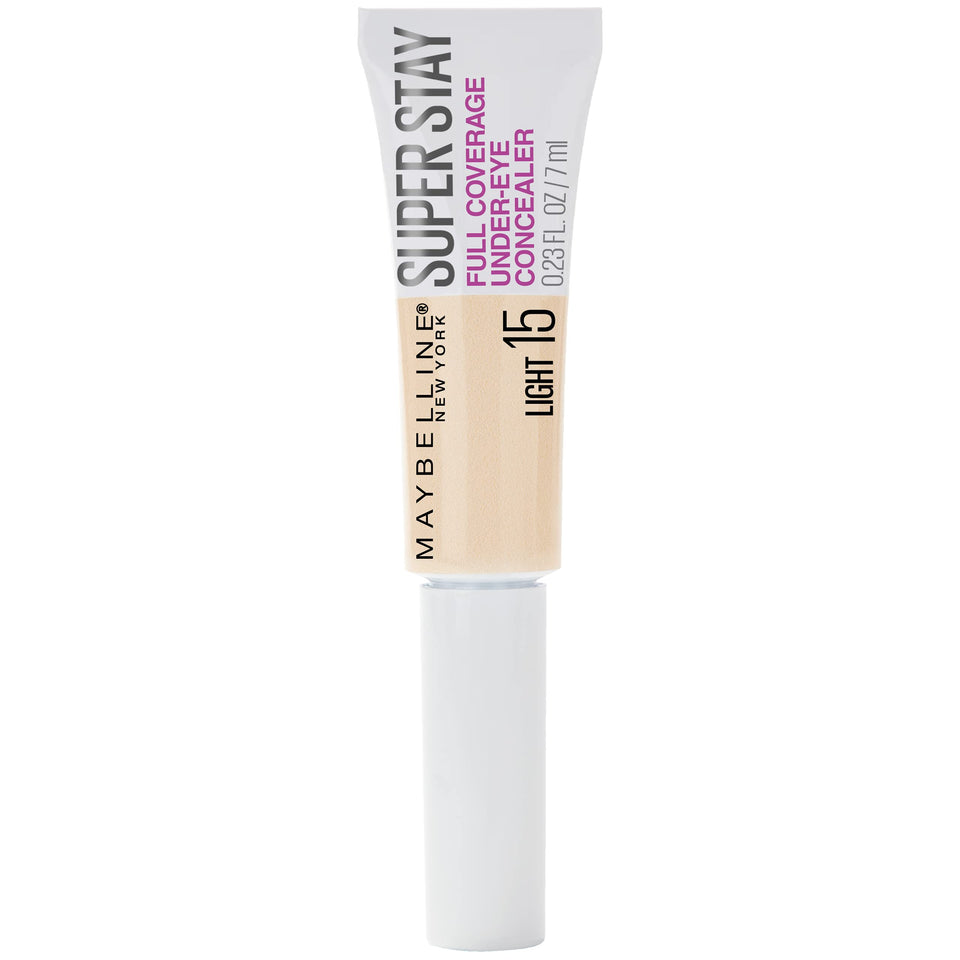 MAYBELLINE Super Stay front packaging showing shade 15 Light and product benefit