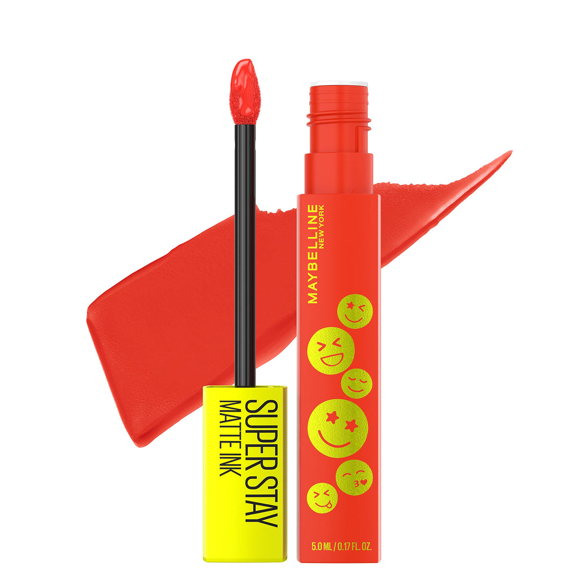 Maybelline front packaging showing product and shade name for easy selection