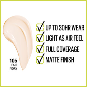 MAYBELLINE pump dispenser detail for controlled application and less waste