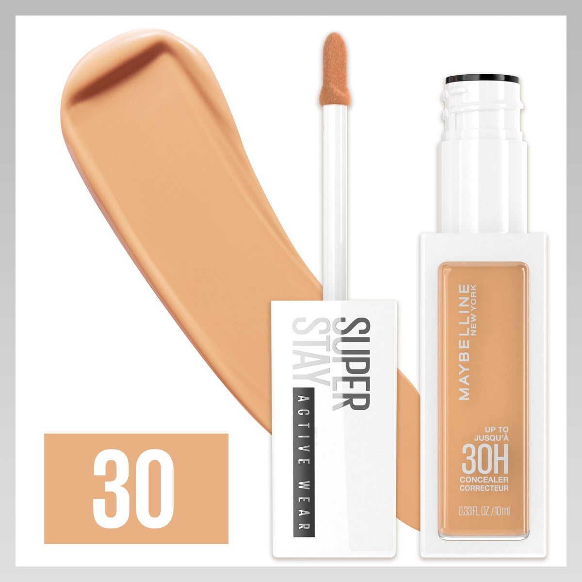 MAYBELLINE under-eye application demonstrating full coverage and natural look
