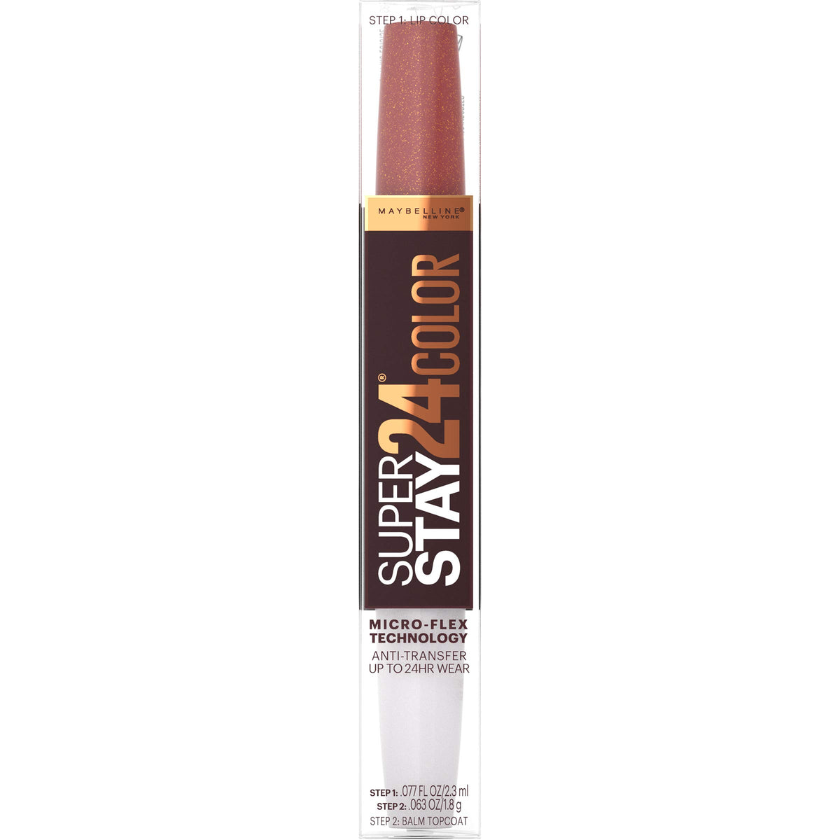 MAYBELLINE liquid color texture close-up, rich pigment visible for true payoff