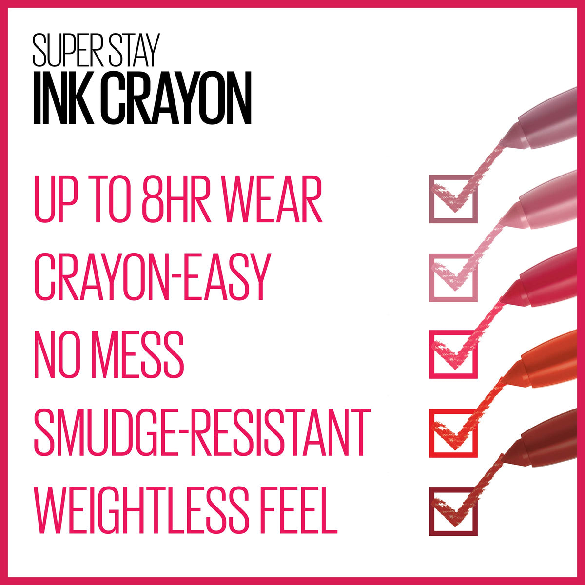 MAYBELLINE arm swatch of Know No Limits showing rich, matte color payoff