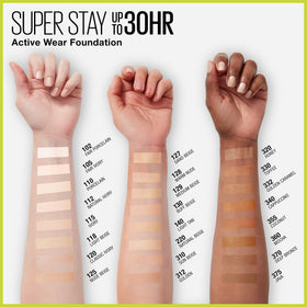 Maybelline foundation texture swatch on arm showing blendable full coverage