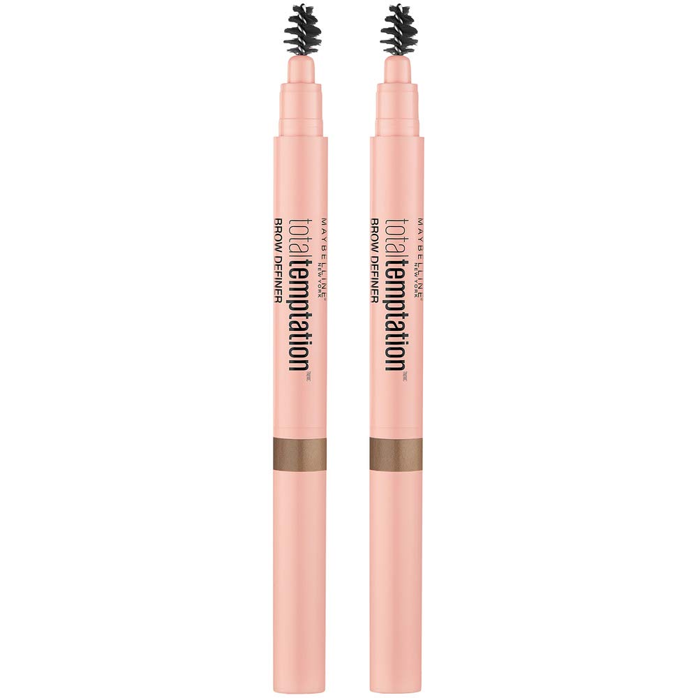 maybelline Total Temptation spoolie close-up demonstrating blending for natural brows