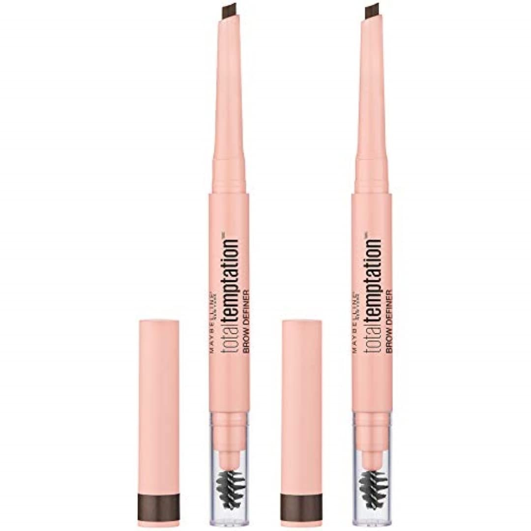 Maybelline pencil front packaging showing Deep Brown shade and twin-pack convenience