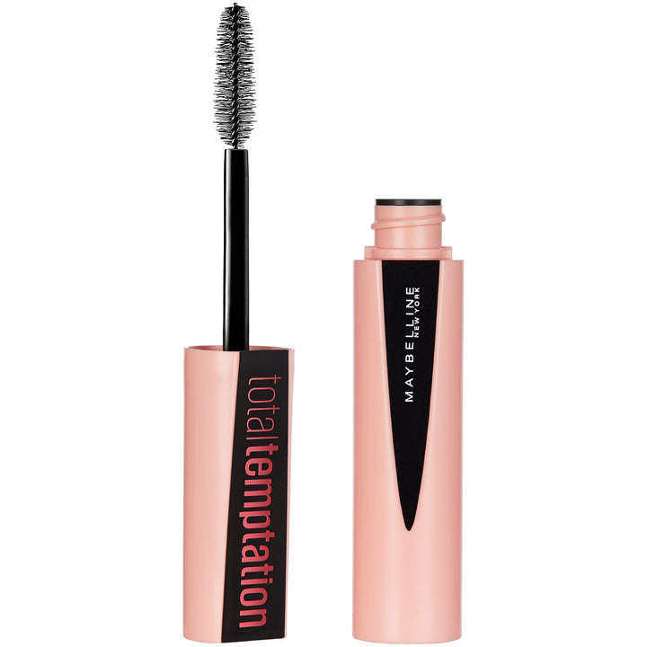 Maybelline mascara front packaging showing product and shade for easy identification and convenience
