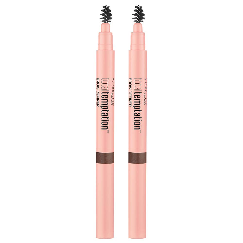Maybelline Total Temptation pencil spoolie and teardrop tip close-up for precise shaping and blending benefit