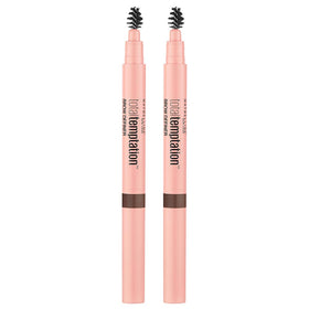 Maybelline Total Temptation pencil spoolie and teardrop tip close-up for precise shaping and blending benefit