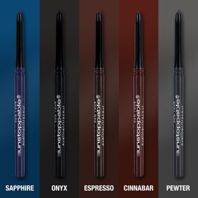 Maybelline applied cat-eye demonstrating crisp, long-lasting definition benefit