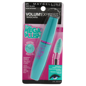 maybelline front packaging showing very black tube and benefit of bold volume