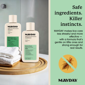 MAYDAY shampoo lathering in shower demonstrating easy rinsing and clean feel