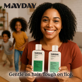 MAYDAY bundle styled on vanity in travel kit for on-the-go routines