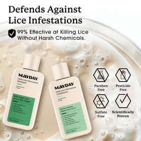 MAYDAY shampoo pouring to show light lather and gentle cleansing