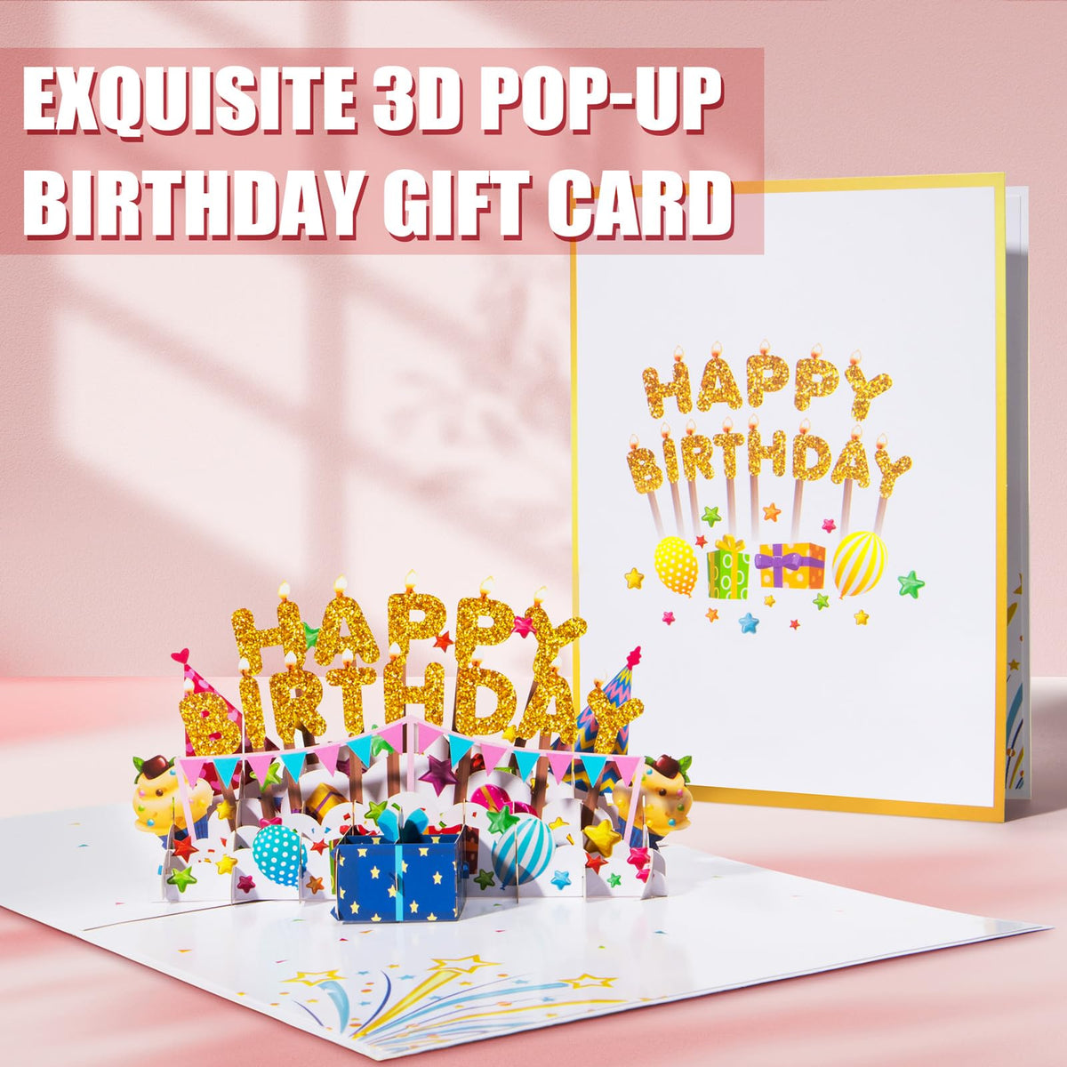 MAYICIVO 3D pop-up birthday card open revealing memorable celebratory design