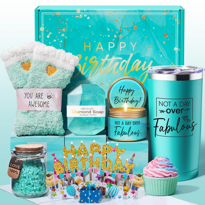 MAYICIVO front packaging showing elegant birthday box and contents, perfect gift presentation