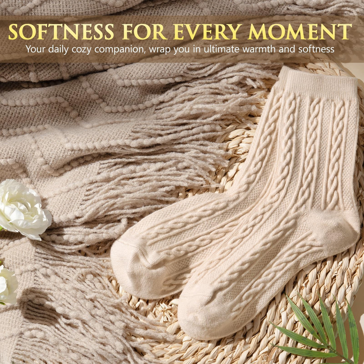 MAYICIVO lifestyle image of gift set in a cozy armchair setting suggesting restful moments