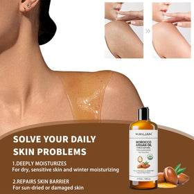 MAYJAM oil being applied to hair ends for shine and frizz control