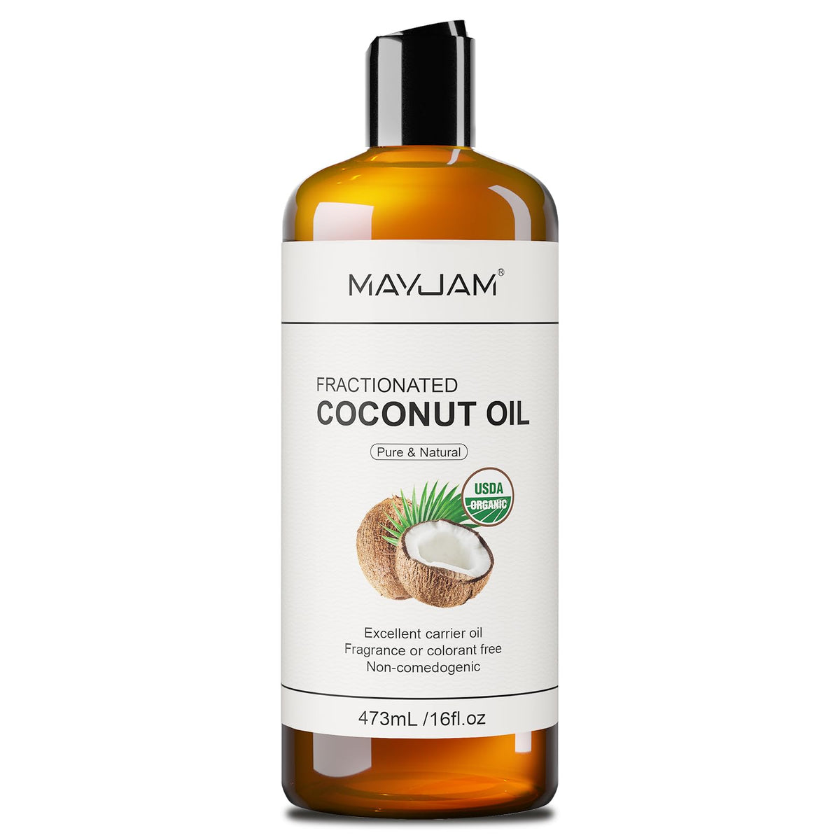 MAYJAM front label on 16oz bottle shows organic branding and benefit