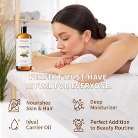 MAYJAM jojoba oil applied to scalp to nourish roots and reduce dryness