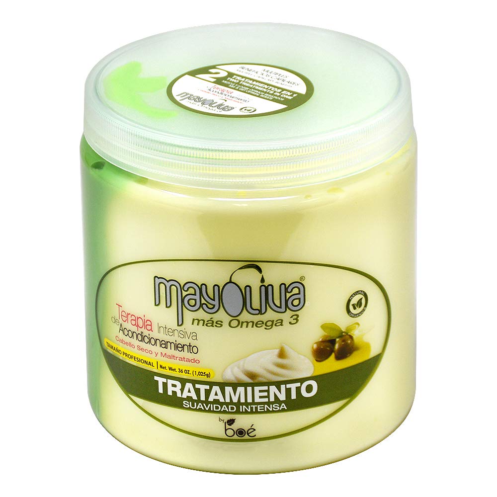 Mayoliva in-salon application applied to hair for visible smoothing benefit