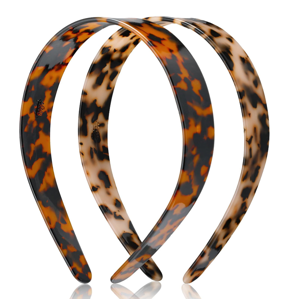 Maysing front view tortoise headband showing polished finish and elegant shape