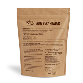 MB Herbals close-up powder texture highlighting fine aloe powder for smooth gel mixing